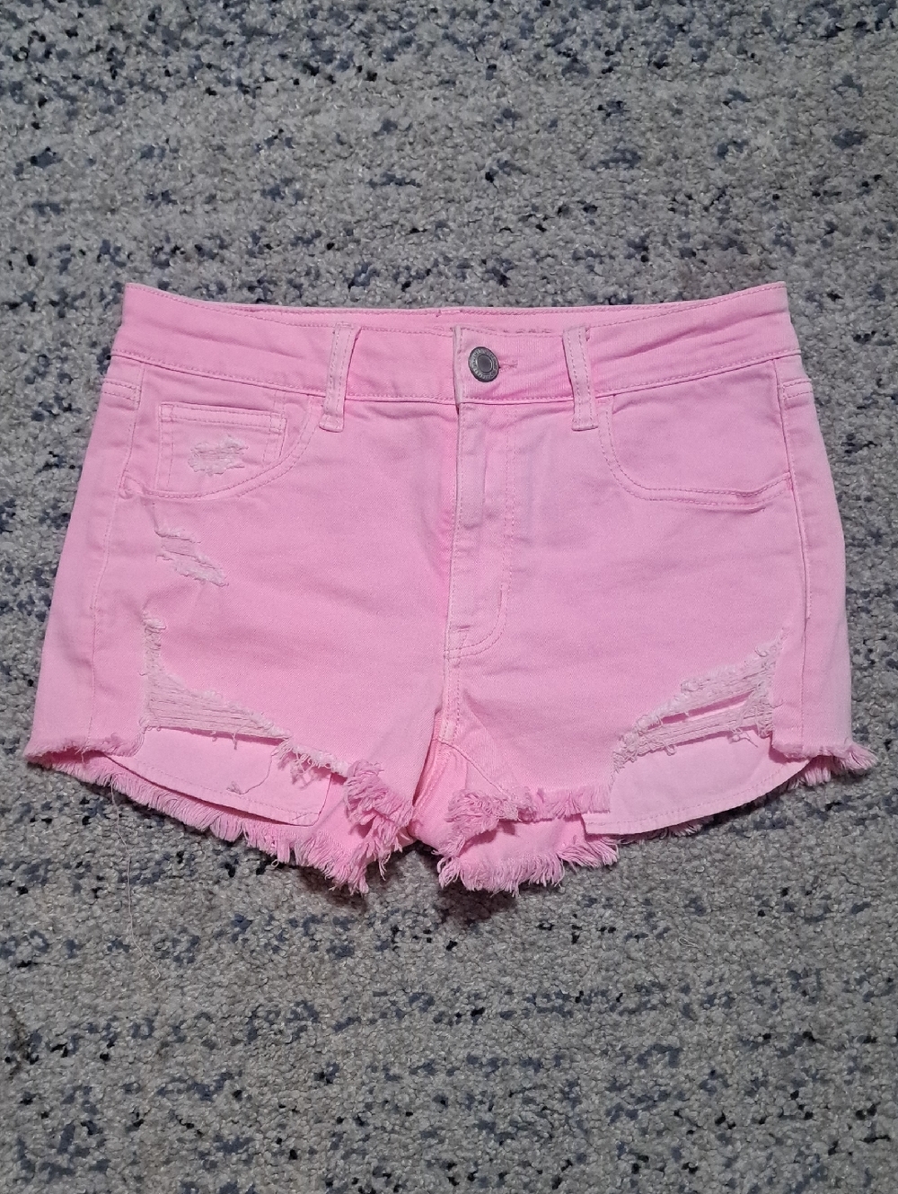 American Eagle Outfitters Pink Distressed Denim Shorts